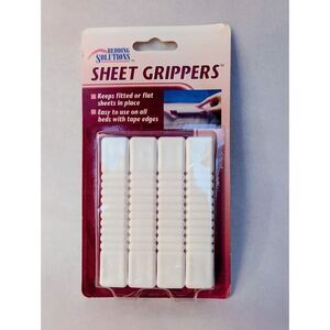 Vintage 4 Piece Bed Sheet Grippers Holders Clips Bed Sheet Straps Made In USA